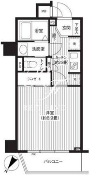 カスタリア初台 207 間取り図