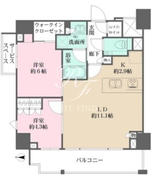 ザ・パークワンズ深川門前仲町 601 間取り図