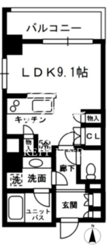 レジディア中落合 C401 間取り図