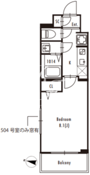 グランパセオ蒲田ウエスト 504 間取り図