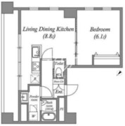 オーパスホームズ八丁堀 1301 間取り図