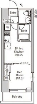 グランパセオ銀座築地 601 間取り図