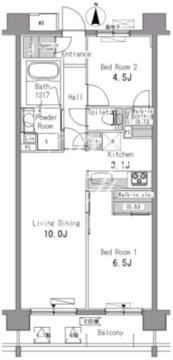 パークアクシス滝野川 501 間取り図