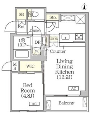 アジールコート方南町テラス 104 間取り図