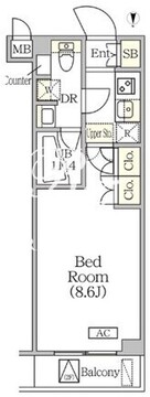 アジールコート方南町テラス 402 間取り図