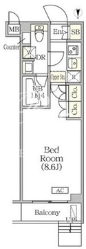 アジールコート方南町テラス 102 間取り図