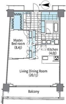 コンフォリア新宿イーストサイドタワー 2705 間取り図