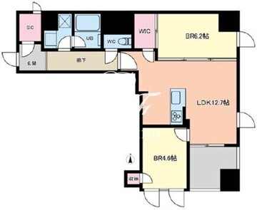 プライマル築地 402 間取り図