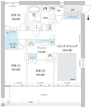 ガーデニエール砧ウエスト 906 間取り図