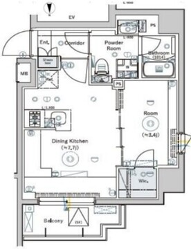 シーフォルム高田馬場2 505 間取り図