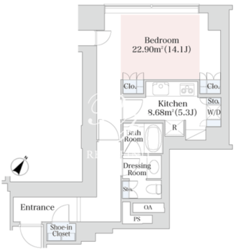 プラティーヌ西新宿 1309 間取り図