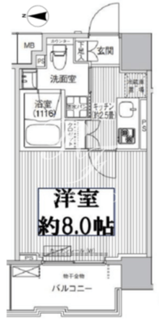 コスモグランス南品川 306 間取り図