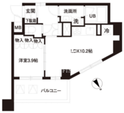 レジディア白金高輪 406 間取り図