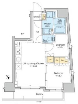 プラウドフラット日本橋大伝馬 803 間取り図