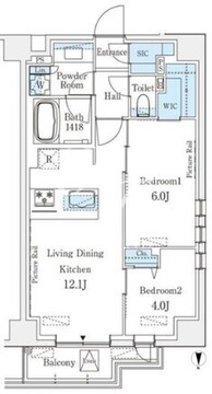 レフィールオーブ麻布仙台坂 501 間取り図