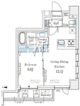 レフィールオーブ麻布仙台坂 303 間取り図