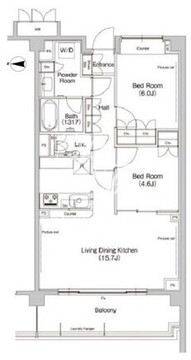 ヒューリックレジデンス新宿戸山 423 間取り図