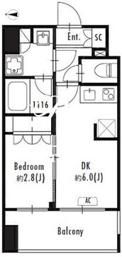 グランパセオ森下2 1302 間取り図