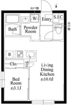 グローリオシェルト千川 203 間取り図