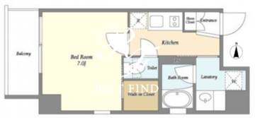 バウスフラッツ住吉 701 間取り図