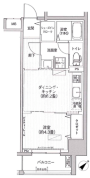 ワイズ柳橋 403 間取り図