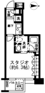 レジディア新宿イースト2 405 間取り図