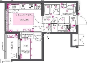 ズーム西早稲田 304 間取り図