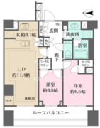 ザ・パークハウス高輪プレイス 703 間取り図 ?>