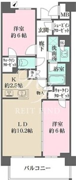 パークグレイス荻窪 208 間取り図