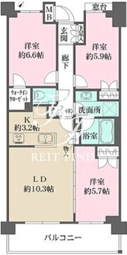 パークグレイス荻窪 210 間取り図