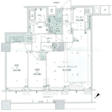 ザ・パークハウス西新宿タワー60 5707 間取り図