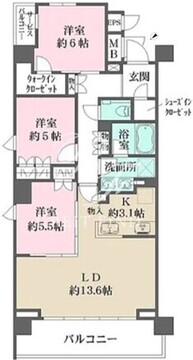 パークグレイス荻窪 201 間取り図