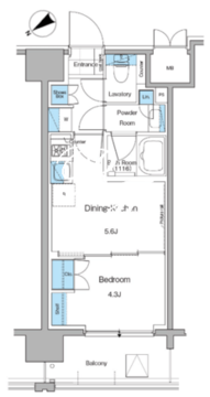 ルフォンプログレ西大井プレミア 809 間取り図