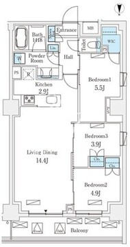 ロイジェントパークス押上錦糸町 607 間取り図