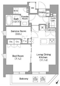 ザ・グロウ三田 805 間取り図