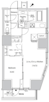 ザ・パークハビオ市ヶ谷イースト 1203 間取り図