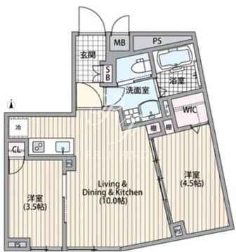 エルファーロ南麻布 B101 間取り図