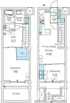 スタンズ柿の木坂 108 間取り図