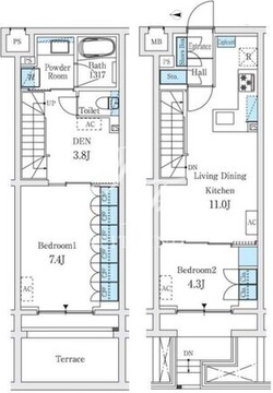 スタンズ柿の木坂 105 間取り図