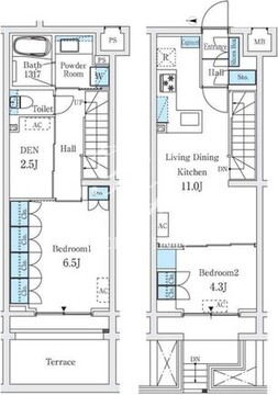 スタンズ柿の木坂 102 間取り図