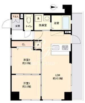 ワンルーフフラット西早稲田 803 間取り図