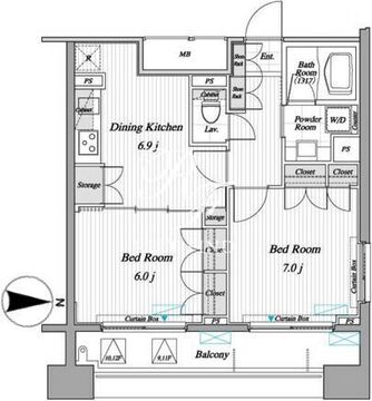 レジディア錦糸町2 1006 間取り図