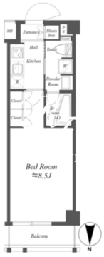 アークマーク蒲田アジールコート 407 間取り図