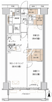 プライムネクサス大森北 103 間取り図