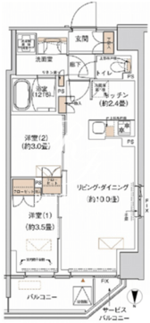 プライムネクサス大森北 620 間取り図