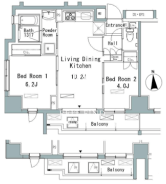 パークアクシス仲御徒町 601 間取り図