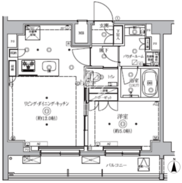 クオリタス南大井 1203 間取り図