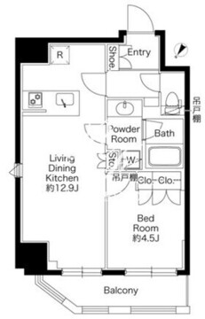 グランパセオ蔵前 303 間取り図