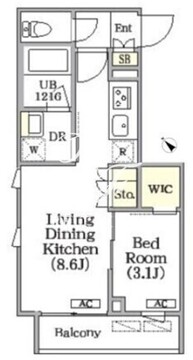 ラペルラ目黒東山 303 間取り図