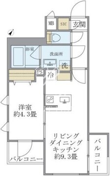 コンポジット渋谷初台 303 間取り図